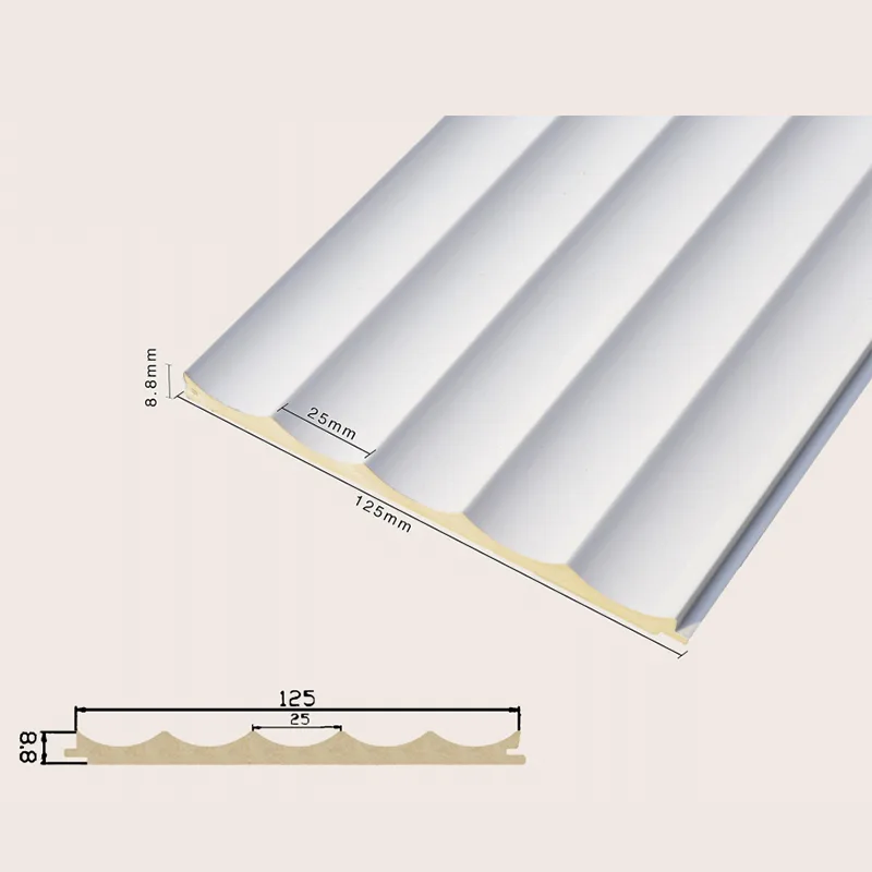 125 Solid innfelt 5-gitter riflet veggpanel